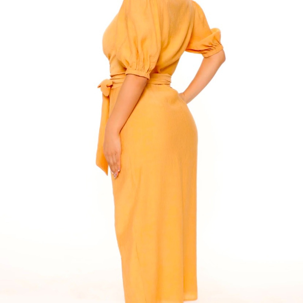 Black Medi Dress with high split